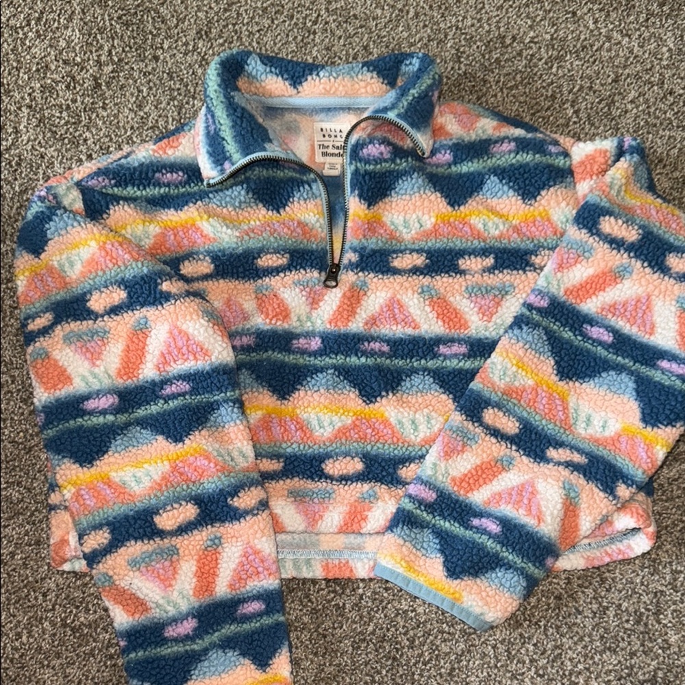 Colorful Patterned Fleece Pullover